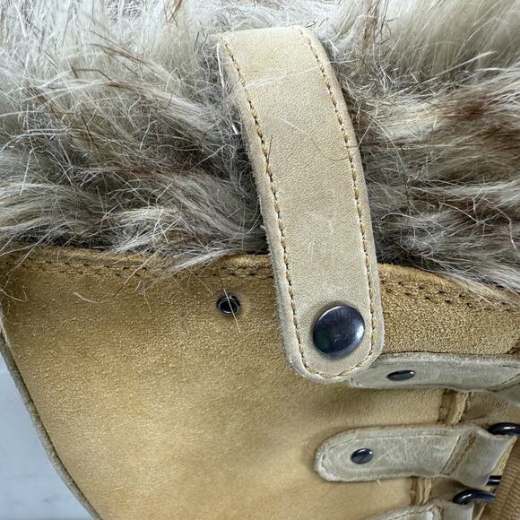 Sorel Joan Of Arctic Warm Winter Boots Waterproof Leather Faux Fur Cuff Size 6 - Picture 9 of 11